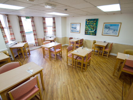 dining at Campania ARBD Care Home