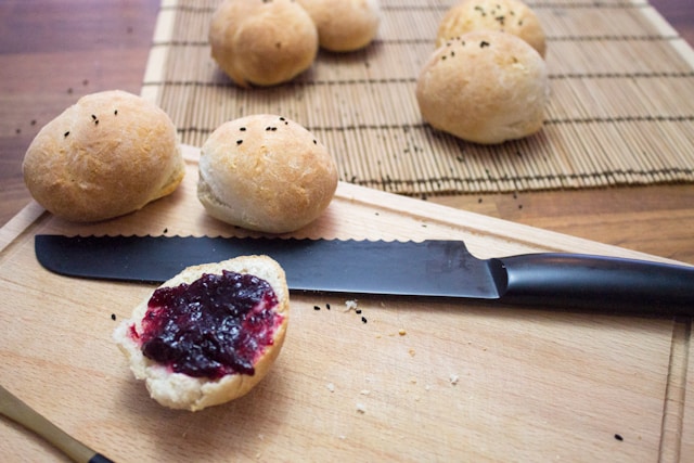 bread rolls and jam